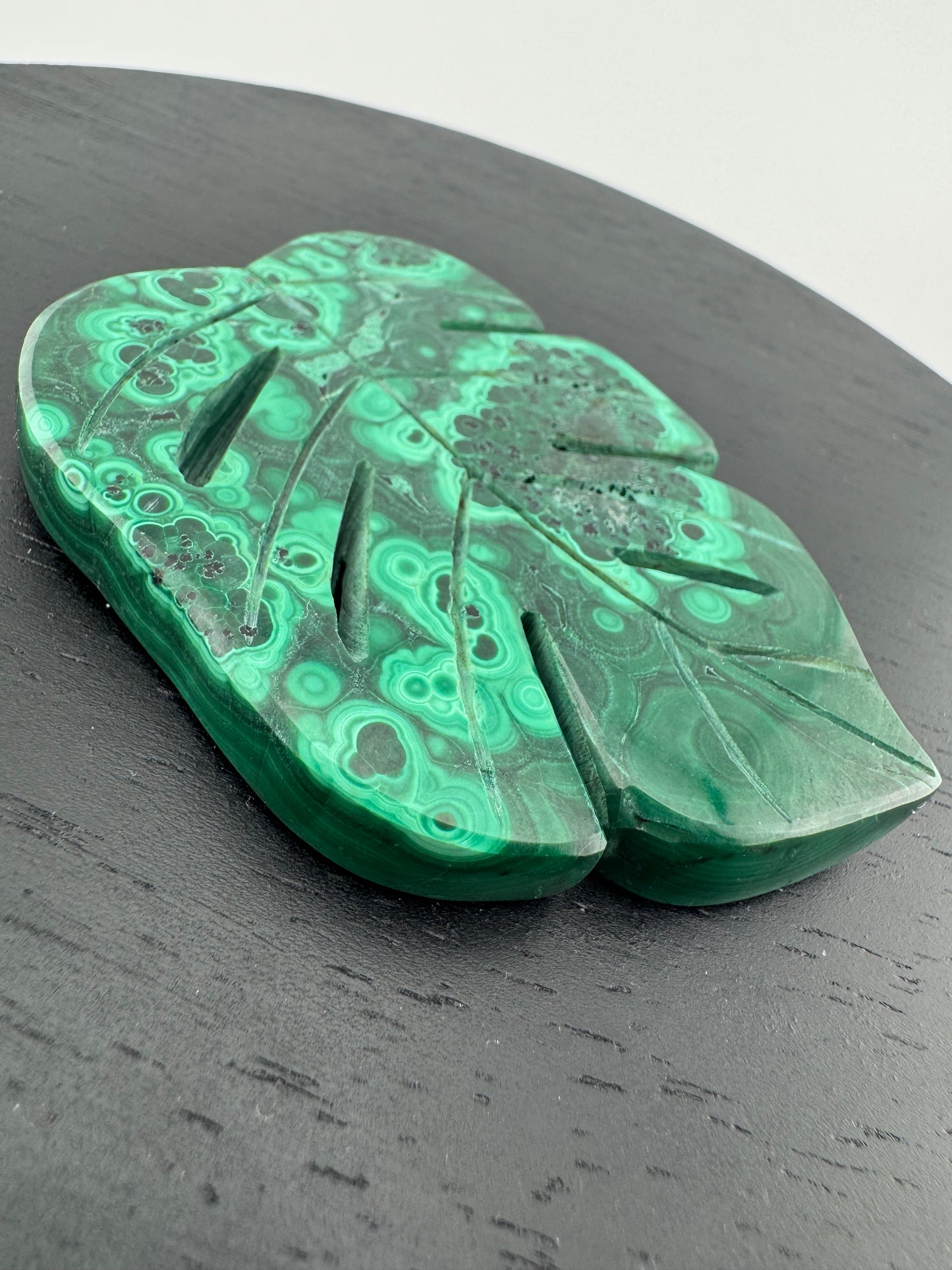 Malachite Monstera Deliciosa Carving