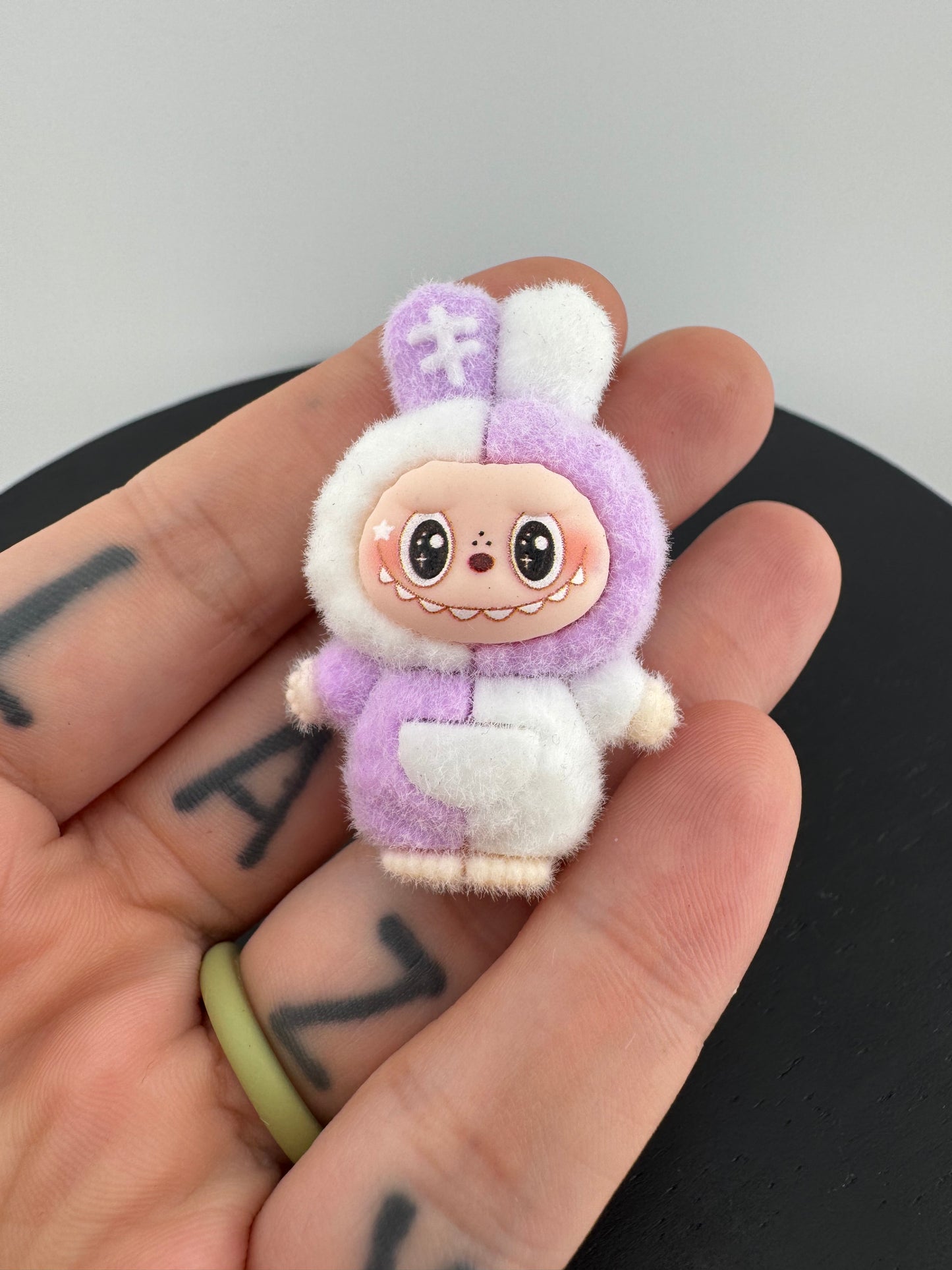NOVELTY Mini Purple & White Labubu Figurine